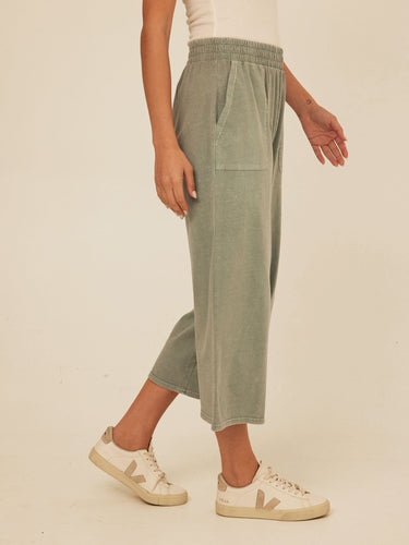 Alva Mineral Wash Eco Jersey Wide Leg Capri Pant Threads 4 Thought 