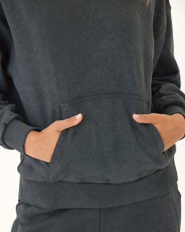 Tanya Mineral Wash Cotton Terry Pullover Hoodie Womens Outerwear Sweatshirt Threads 4 Thought 