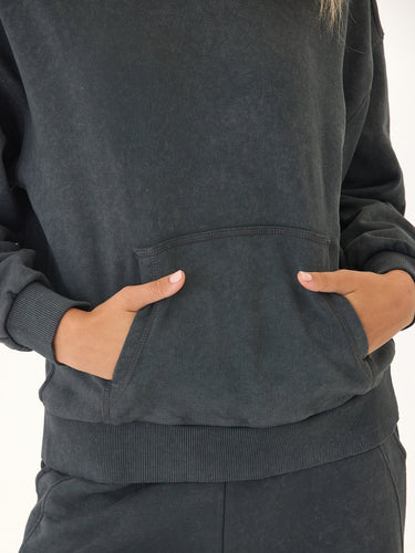 Tanya Mineral Wash Cotton Terry Pullover Hoodie Womens Outerwear Sweatshirt Threads 4 Thought 