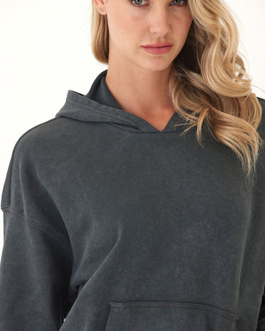 Tanya Mineral Wash Cotton Terry Pullover Hoodie Womens Outerwear Sweatshirt Threads 4 Thought 