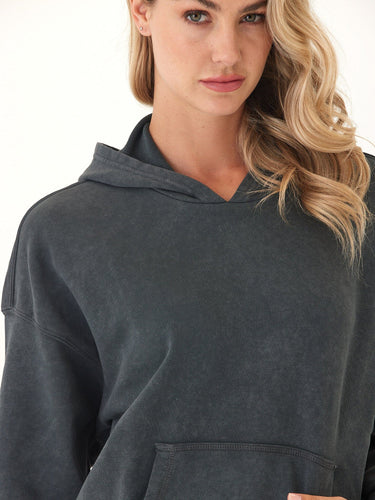 Tanya Mineral Wash Cotton Terry Pullover Hoodie Womens Outerwear Sweatshirt Threads 4 Thought 