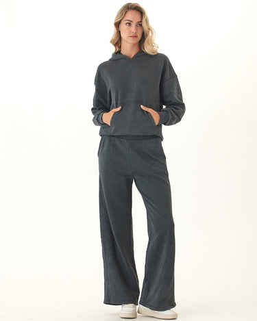 Esmeralda Mineral Wash Cotton Terry Wide Leg Pant Womens Bottoms Sweatpants Threads 4 Thought 