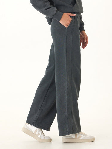 Esmeralda Mineral Wash Cotton Terry Wide Leg Pant Womens Bottoms Sweatpants Threads 4 Thought 