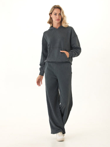 Esmeralda Mineral Wash Cotton Terry Wide Leg Pant Womens Bottoms Sweatpants Threads 4 Thought 