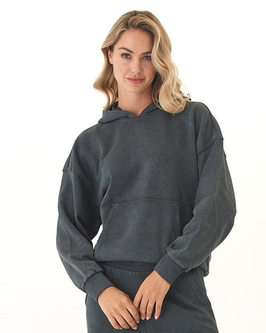 Tanya Mineral Wash Cotton Terry Pullover Hoodie Womens Outerwear Sweatshirt Threads 4 Thought 