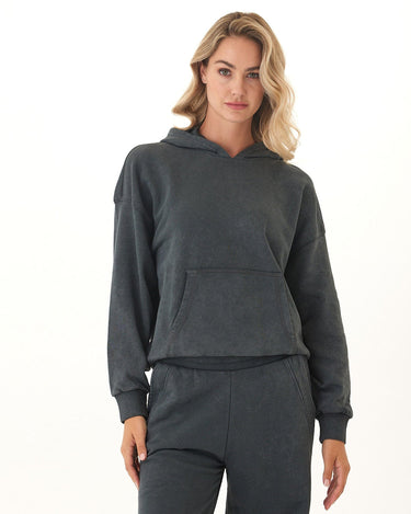 Tanya Mineral Wash Cotton Terry Pullover Hoodie Womens Outerwear Sweatshirt Threads 4 Thought 