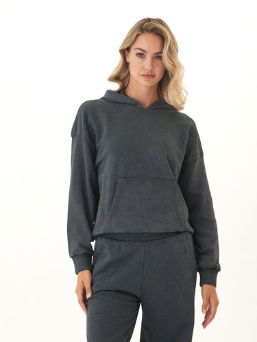 Tanya Mineral Wash Cotton Terry Pullover Hoodie Womens Outerwear Sweatshirt Threads 4 Thought 