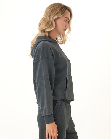 Tanya Mineral Wash Cotton Terry Pullover Hoodie Womens Outerwear Sweatshirt Threads 4 Thought 