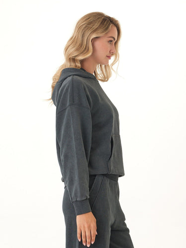 Tanya Mineral Wash Cotton Terry Pullover Hoodie Womens Outerwear Sweatshirt Threads 4 Thought 