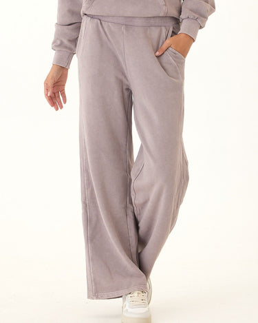 Esmeralda Mineral Wash Cotton Terry Wide Leg Pant Womens Bottoms Sweatpants Threads 4 Thought 