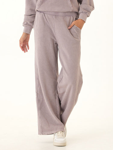 Esmeralda Mineral Wash Cotton Terry Wide Leg Pant Womens Bottoms Sweatpants Threads 4 Thought 