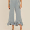 Akela Denim Terry Ruffle Capri Pant Womens Bottoms Pants Threads 4 Thought 