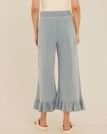 Akela Denim Terry Ruffle Capri Pant Womens Bottoms Pants Threads 4 Thought 