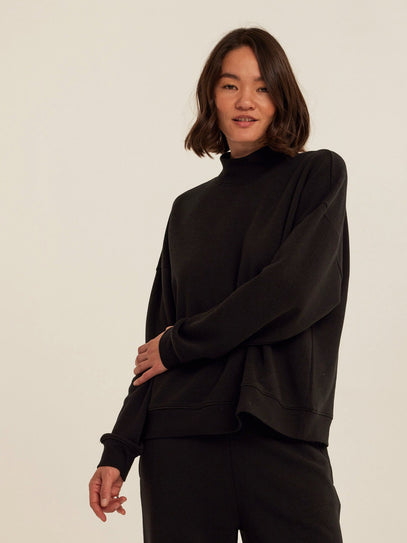 Karlie Triblend Fleece Mock Neck Pullover Womens Outerwear Sweatshirt Threads 4 Thought 