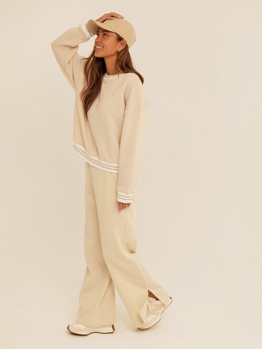 Bellona Triblend Fleece Collegiate Wide Leg Pant Womens Bottoms Sweatpants Threads 4 Thought 