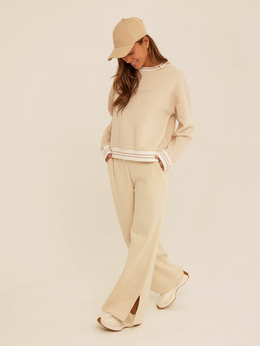 Bellona Triblend Fleece Collegiate Wide Leg Pant Womens Bottoms Sweatpants Threads 4 Thought 