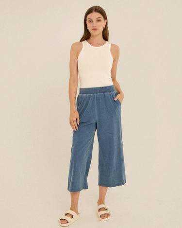 Ivanna Indigo Jersey Wide Leg Capri Pant Womens Bottoms Pants Threads 4 Thought 