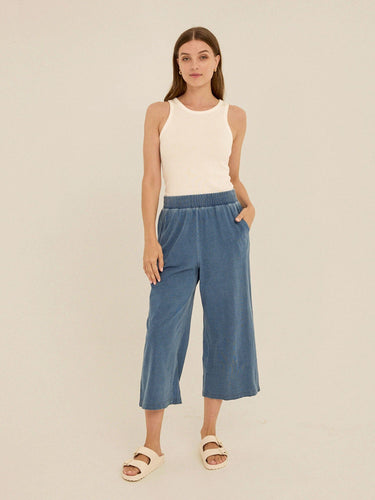 Ivanna Indigo Jersey Wide Leg Capri Pant Womens Bottoms Pants Threads 4 Thought 