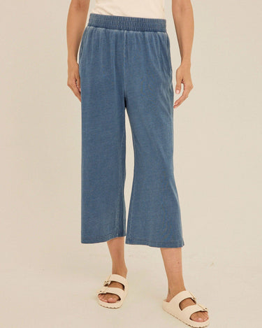 Ivanna Indigo Jersey Wide Leg Capri Pant Womens Bottoms Pants Threads 4 Thought 