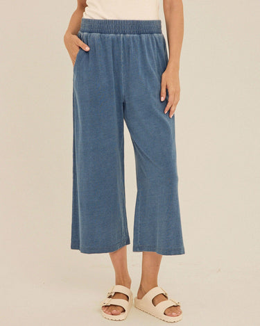 Ivanna Indigo Jersey Wide Leg Capri Pant Womens Bottoms Pants Threads 4 Thought 