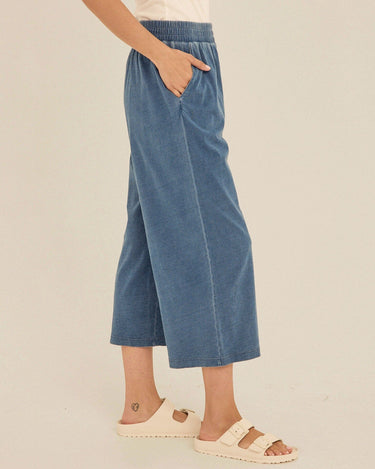 Ivanna Indigo Jersey Wide Leg Capri Pant Womens Bottoms Pants Threads 4 Thought 