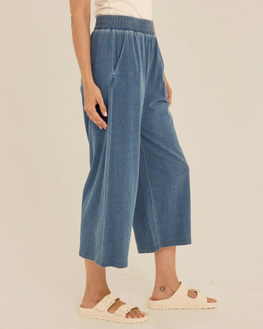 Ivanna Indigo Jersey Wide Leg Capri Pant Womens Bottoms Pants Threads 4 Thought 