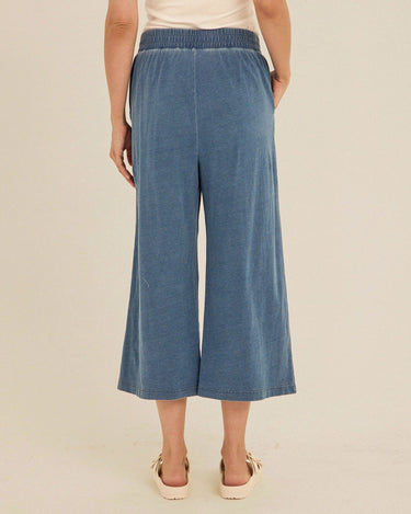 Ivanna Indigo Jersey Wide Leg Capri Pant Womens Bottoms Pants Threads 4 Thought 