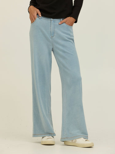 Krystal Denim Terry Wide Leg Pant Womens Bottoms Pants Threads 4 Thought 
