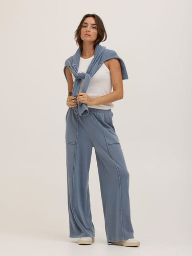 Sigourney Mineral Wash Fleece Wide Leg Pant Womens Bottoms Pants Threads 4 Thought 