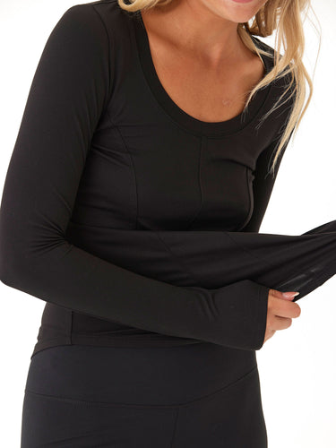 Kellie Heather Luxe Jersey Seam Detail Top Womens Tops Long Tee Threads 4 Thought 