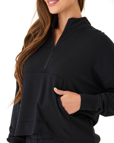 Florynce Feather Fleece Mock Neck Pullover Womens Outerwear Sweatshirt Threads 4 Thought 