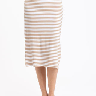 Adella Stripe Feather Rib Side-Slit Midi Skirt Womens Bottoms Skirt Threads 4 Thought 