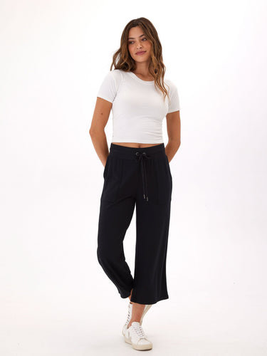 Carrie Feather Fleece Wide Leg Crop Pant 22" Womens Bottoms Pants Threads 4 Thought 
