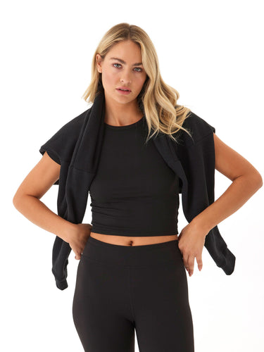 Guadalupe Heather Luxe Jersey Crop Tee Womens Tops Short Tee Threads 4 Thought