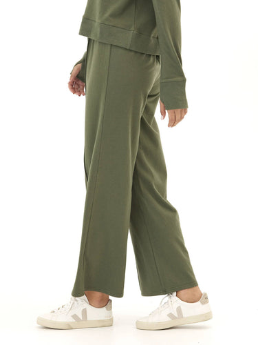 Shiloh Cozy Fleece Rib Mix Wide Leg Pant Womens Bottoms Sweatpants Threads 4 Thought 