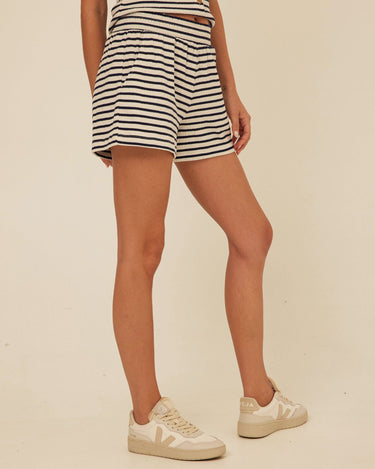 Gwyneth Maritime Stripe Smocked Jersey Short Threads 4 Thought 