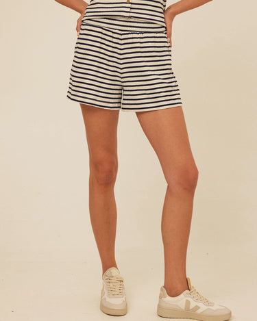 Gwyneth Maritime Stripe Smocked Jersey Short Threads 4 Thought 