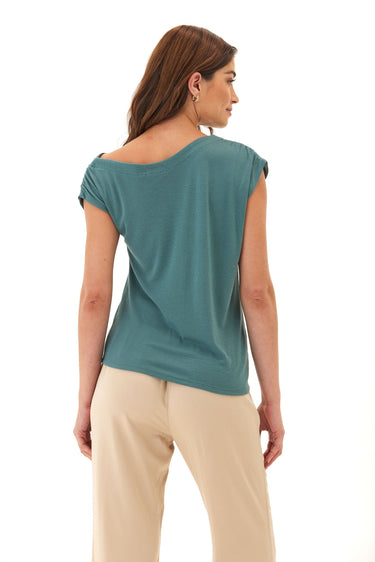 Leoni Feather Rib Short Sleeve Womens Tops Short Shirt Threads 4 Thought 