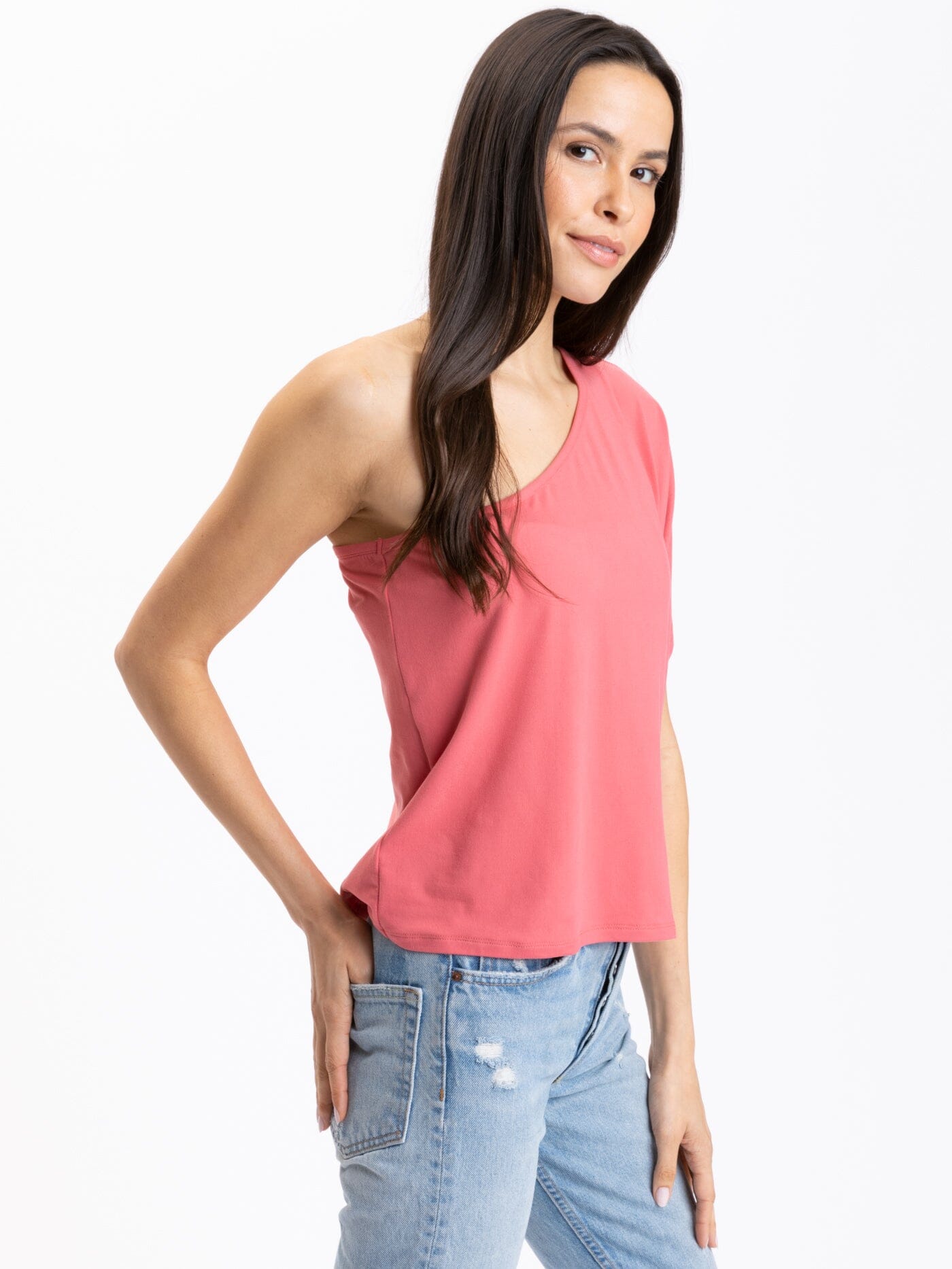 Shivani Modal Jersey One-Shoulder Top Womens Tops Short Threads 4 Thought 