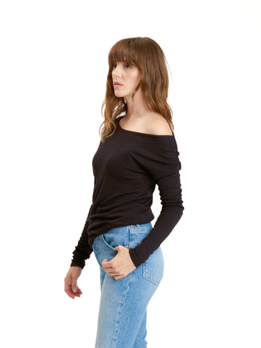 Leoni Feather Rib Long Sleeve Womens Tops Long Threads 4 Thought