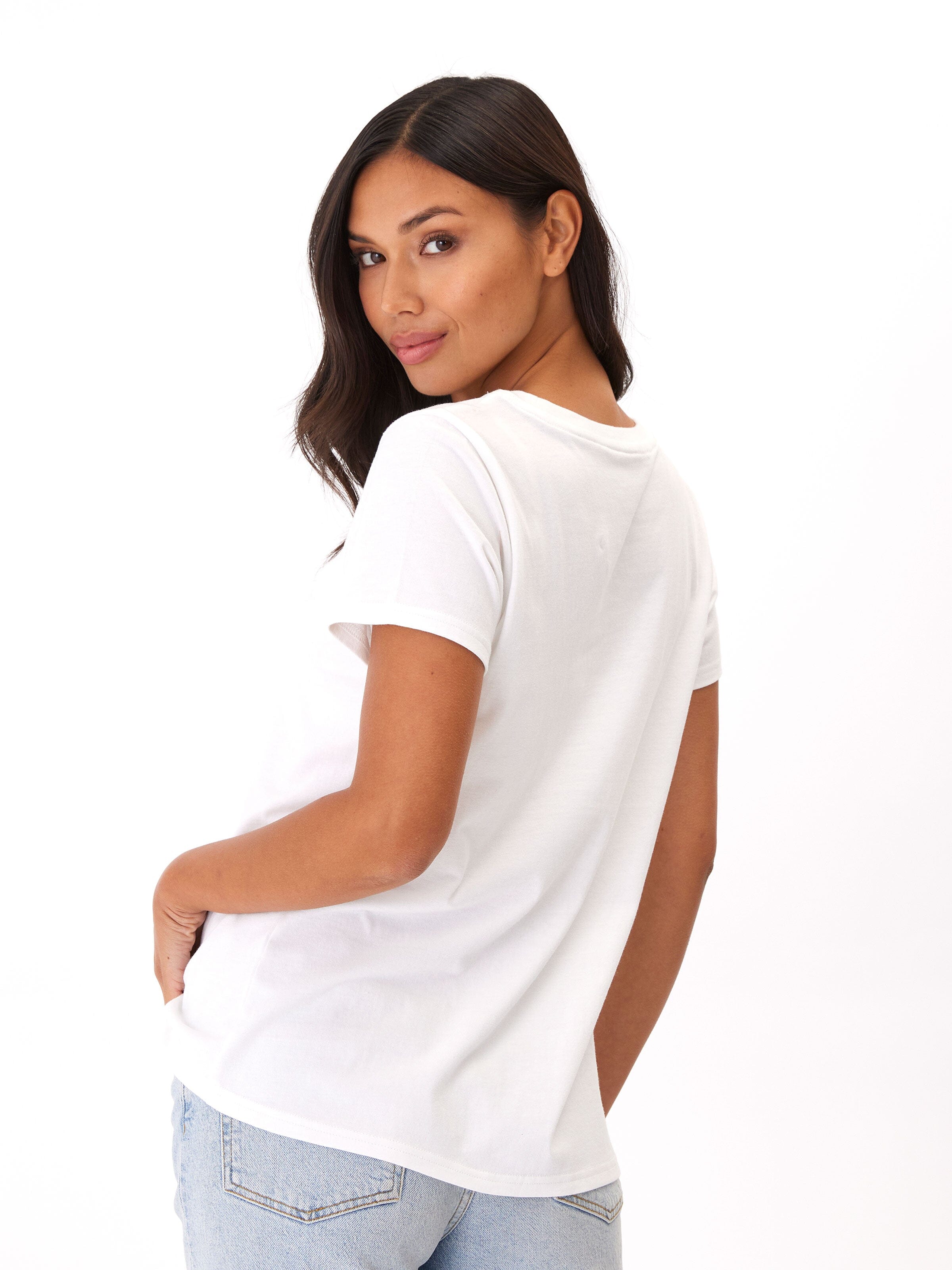Odette Classic Jersey Crew Tee Womens Tops Short Threads 4 Thought 