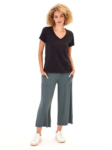 Pattie Classic Jersey V-Neck Tee Womens Tops Short Threads 4 Thought 