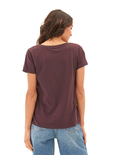 Pattie Organic Cotton V-Neck Tee Womens Tops Short Tee Threads 4 Thought 