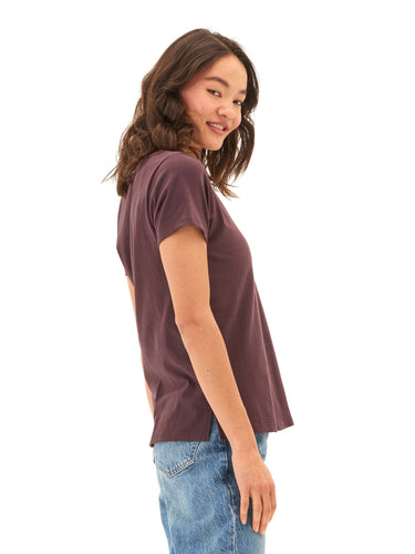 Pattie Organic Cotton V-Neck Tee Womens Tops Short Tee Threads 4 Thought