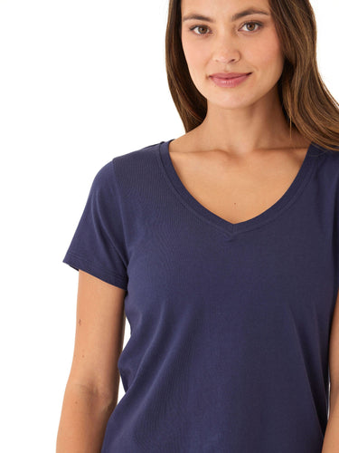 Pattie Classic Jersey V-Neck Tee Womens Tops Short Threads 4 Thought