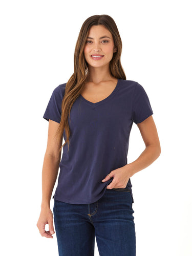 Pattie Classic Jersey V-Neck Tee Womens Tops Short Threads 4 Thought