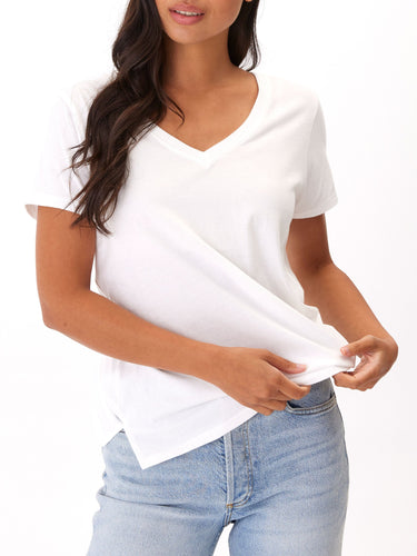 Pattie Classic Jersey V-Neck Tee Womens Tops Short Tee Threads 4 Thought