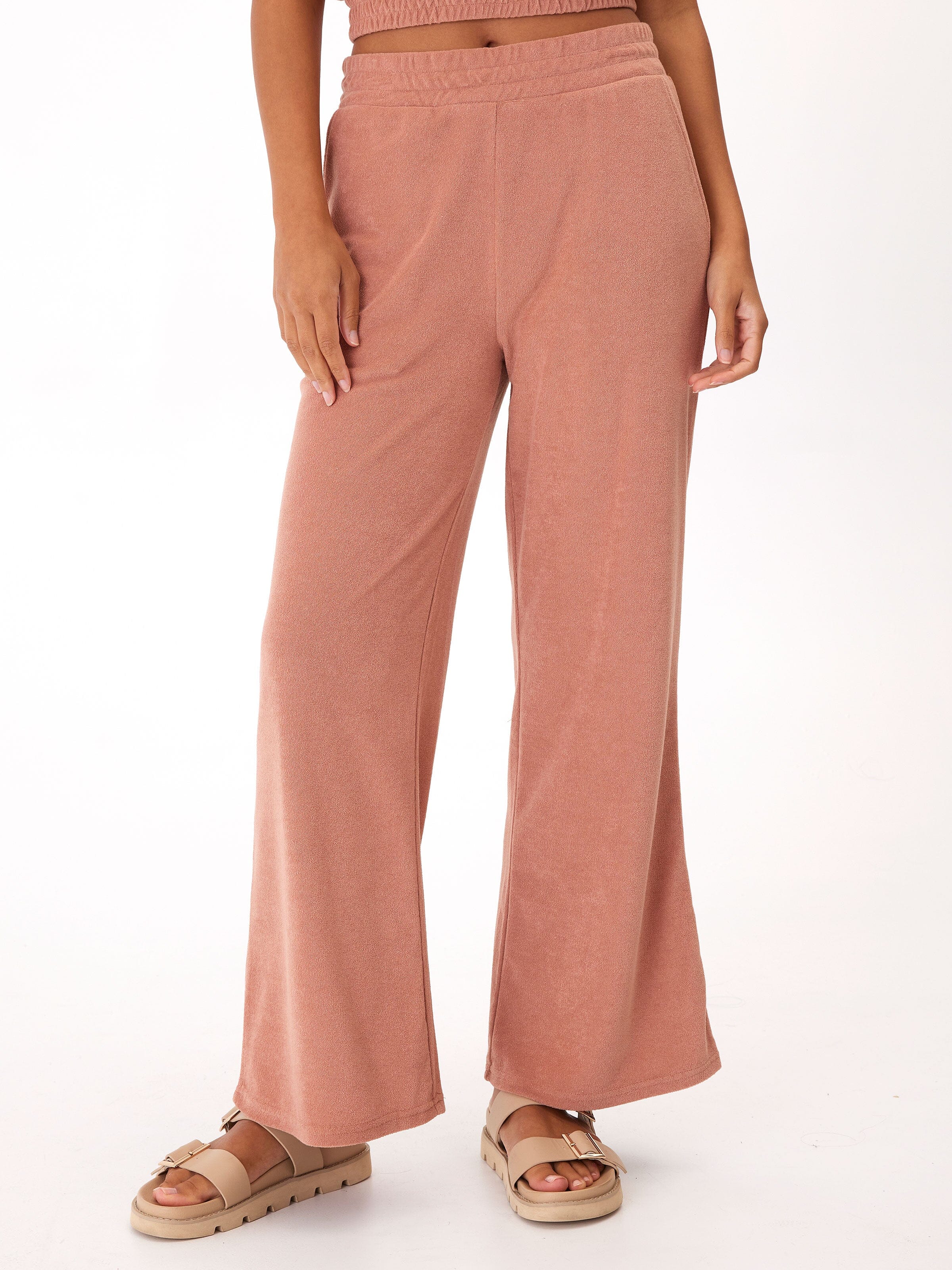Sharie Towel Terry Wide Leg Pant Womens Bottoms Pants Threads 4 Thought 