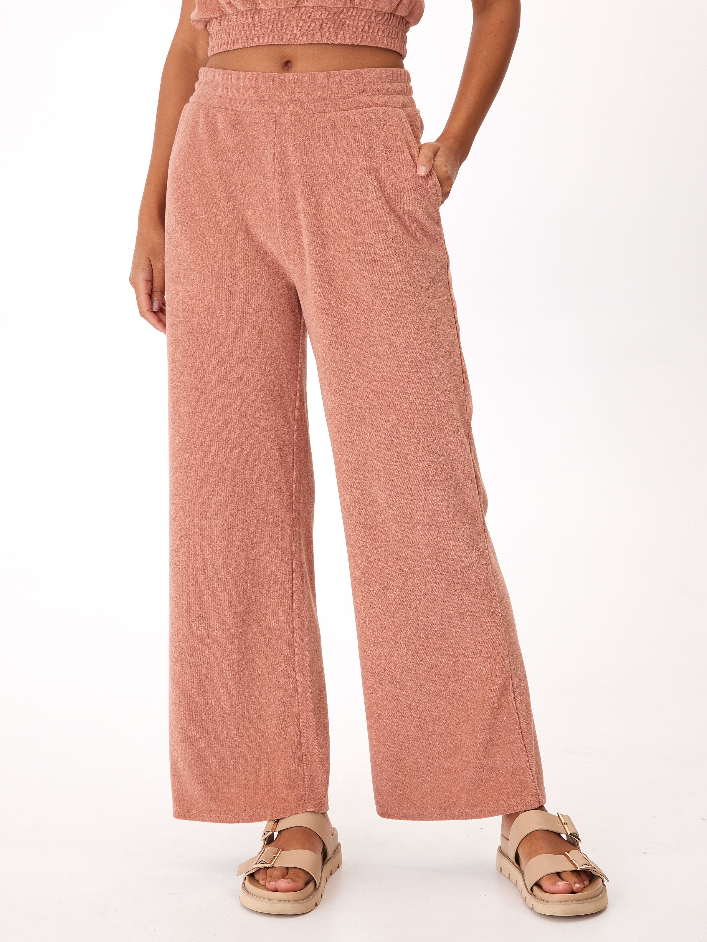 Sharie Towel Terry Wide Leg Pant Womens Bottoms Pants Threads 4 Thought 
