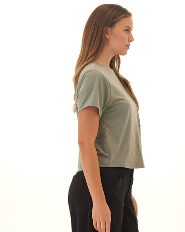 Shelbie Triblend Jersey Pocket Tee Womens Tops Short Tee Threads 4 Thought 